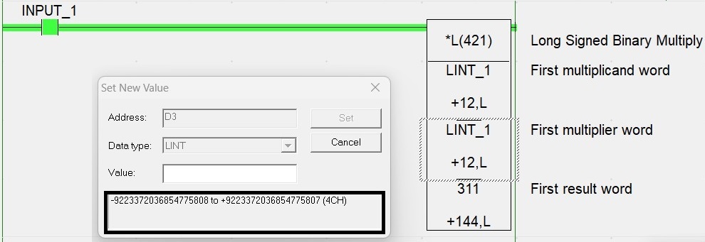 Omron Long Integer data Type (LINT)